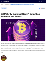 Bill Miller IV Explains Bitcoin’s Edge Over Ethereum and Solana