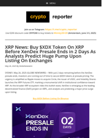XRP News: Buy $XDX Token On XRP Before XenDex Presale Ends in 2 Days As Analysts Predict Huge Pump Upon Listing On Exchanges
