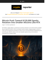 Bitcoin Push Toward $120,000 Sparks Rotation Into Smaller Altcoins Like RTX