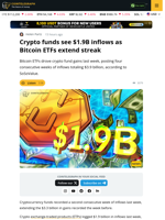 Crypto ETPs See $1.9B Inflows As AUM Climbs Past $40B