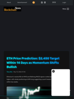 ETH Price Prediction: $2,450 Target Within 14 Days as Momentum Shifts Bullish - Blockchain.News