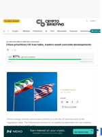 China prioritizes US-Iran talks, traders await concrete developments