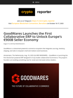 GoodWares Launches the First Collaborative ERP to Unlock Europe’s €900B Seller Economy
