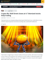 Crypto Biz: Tokenized Stocks Gain Traction After Hours