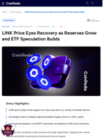 LINK Price Eyes Recovery as Reserves Grow and ETF Speculation Builds