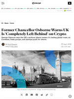 Former Chancellor Osborne Warns UK Is ‘Completely Left Behind’ on Crypto - Decrypt