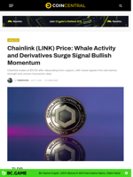 Chainlink (LINK) Price: Whale Activity and Derivatives Surge Signal Bullish Momentum - CoinCentral