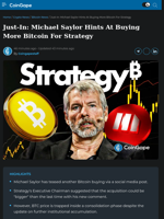 Michael Saylor Hints At Buying More Bitcoin For Strategy