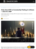 Only One ETF Is Constantly Pulling In Inflows - And It’s XRP - DailyCoin