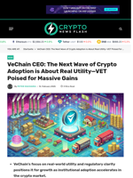 VeChain CEO: The Next Wave of Crypto Adoption is About Real Utility—VET Poised for Massive Gains