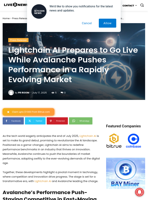 Lightchain AI Prepares to Go Live While Avalanche Pushes Performance in a Rapidly Evolving Market | Live Bitcoin News