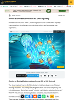 Intent-based solutions can fix DeFi liquidity