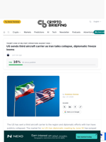 US sends third aircraft carrier as Iran talks collapse, diplomatic freeze looms