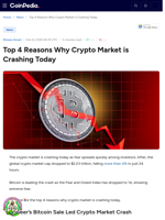 Top 4 Reasons Why Crypto Market is Crashing Today