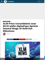 XLM Price Consolidates near $0.15 while AlphaPepe Sprints toward Stage 10 Sold Out Milestone - TechBullion