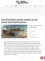 Iran intensifies missile attacks on US bases amid Gulf tensions