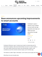 Base announces upcoming improvements to smart accounts
