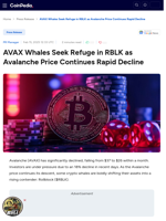 AVAX Whales Seek Refuge in RBLK as Avalanche Price Continues Rapid Decline