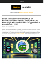 Solana Price Prediction: SOL's 5x Potential Looks Modest Compared to How High XRP and LILPEPE Crypto Price Could Go in 2025