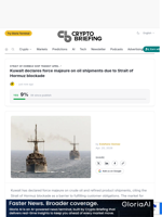 Kuwait declares force majeure on oil shipments due to Strait of Hormuz blockade