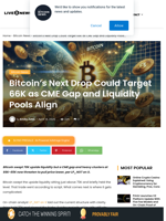 Bitcoin's Next Drop Could Target 66K as CME Gap and Liquidity Pools Align | Live Bitcoin News