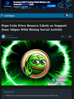 Pepe Coin Price Bounce as Support Aligns Rising Social Activity