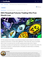 DEX Perpetual Futures Trading Hits Five-Month Low