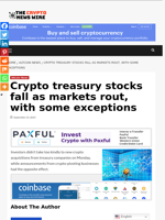Crypto treasury stocks fall as markets rout, with some exceptions - The Crypto News Wire