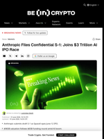 Anthropic Files Confidential S-1: Joins $3 Trillion AI IPO Race