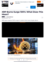 XRP Burns Surge 100%: What Does This Mean?