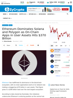 Ethereum Dominates Solana and Polygon as On-Chain Apps in User Assets Hits $370 Billion ⋆ ZyCrypto
