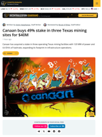 Canaan Acquires Cipher Mining’s 49% Stake in Texas Mining Facilities