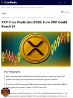 XRP Price Prediction 2026: How XRP Could Reach $8