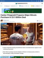 Cantor Fitzgerald Prepares Major Bitcoin Purchase in $3.5 Billion Deal - TheNewsCrypto