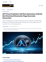 APT Price Prediction: Sell Flow Dominates at $0.69, But Stretched Stochastic Flags Downside Exhaustion - Blockchain.News