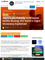Top Crypto Presale 2025 Meets Misfits Boxing: IPO Genie's Fight Giveaway Explained | Live Bitcoin News