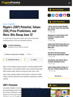 Ripple's (XRP) Potential, Solana (SOL) Price Predictions, and More: Bits Recap June 12