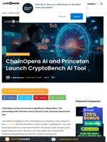 ChainOpera AI and Princeton Launch CryptoBench AI Tool | Live Bitcoin News