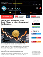 
First 48 Hours of War Brings Bitcoin Selloff, Followed by a Quick Recovery - and Now Confusion... | Cryptocurrency News Live | Breaking Crypto News - Realtime Prices, Analysis, Predictions...
