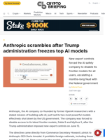 Anthropic scrambles after Trump administration freezes top AI models