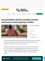 Iran president denies hostility toward americans amid ongoing conflict