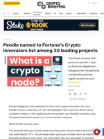 Pendle named to Fortune's Crypto Innovators list among 30 leading projects