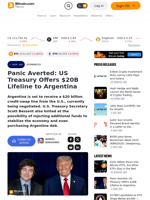 Panic Averted: US Treasury Offers $20B Lifeline to Argentina – Economics Bitcoin News