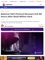 Balancer DeFi Recovers $19.3M Hours After Multi-Million Hack