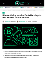 Bitcoin Mining Metrics Flash Warning—Is BTC Headed for a Pullback? - Crypto News Flash