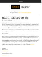 Block Set to Join the S&P 500