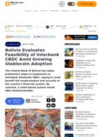 Bolivia Evaluates Feasibility of Interbank CBDC Amid Growing Stablecoin Adoption – Crypto News Bitcoin News
