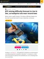 Bitcoin Mining Difficulty Projected To Rise in December After Brief Drop