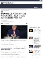 BREAKING: US President Donald Trump Confirms Death of Iran’s Supreme Leader Khamenei - Bitcoin Sistemi