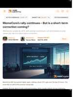 MemeCore's rally continues - But is a short-term correction coming? - AMBCrypto